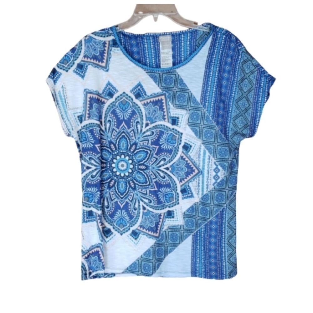 CHICO'S Zenergy Blue Print Top